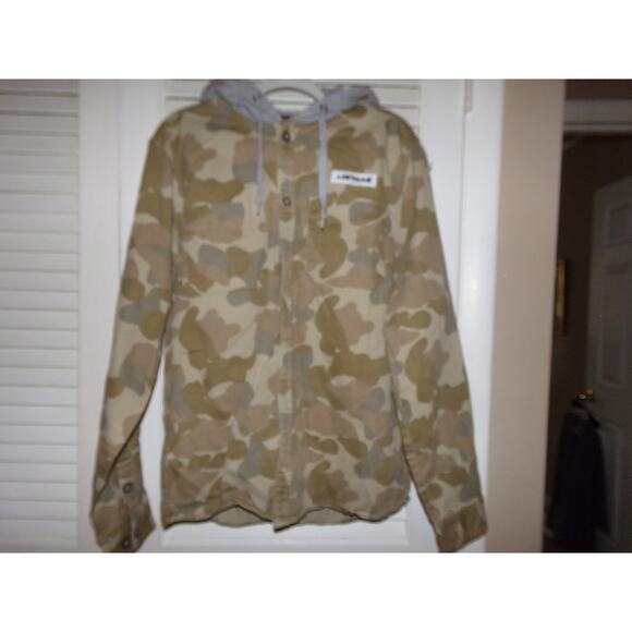 Vintage Airwalk Button front camo jacket w hood size M Excellent - Picture 1 of 4